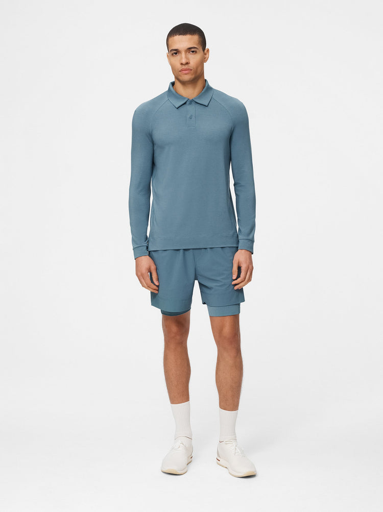 Natural Long Sleeve Tennis Polo