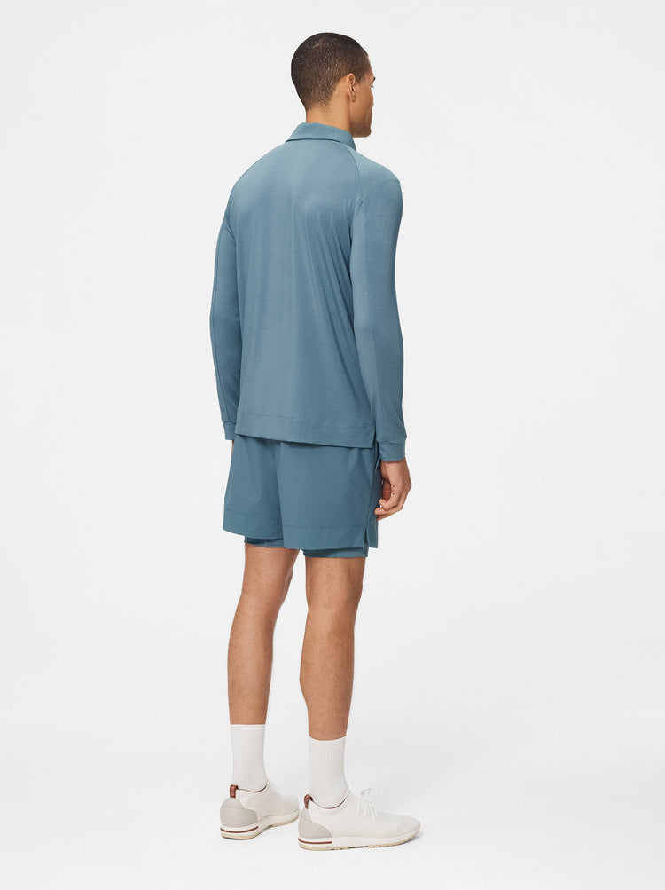 Natural Long Sleeve Tennis Polo