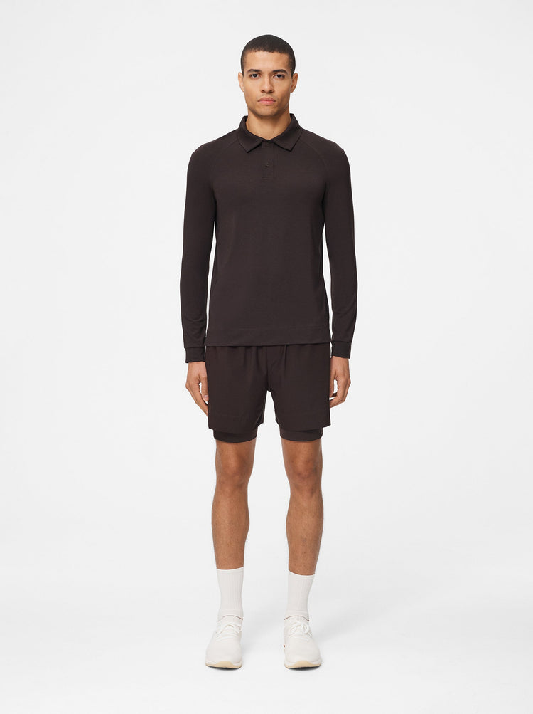 Natural Long Sleeve Tennis Polo