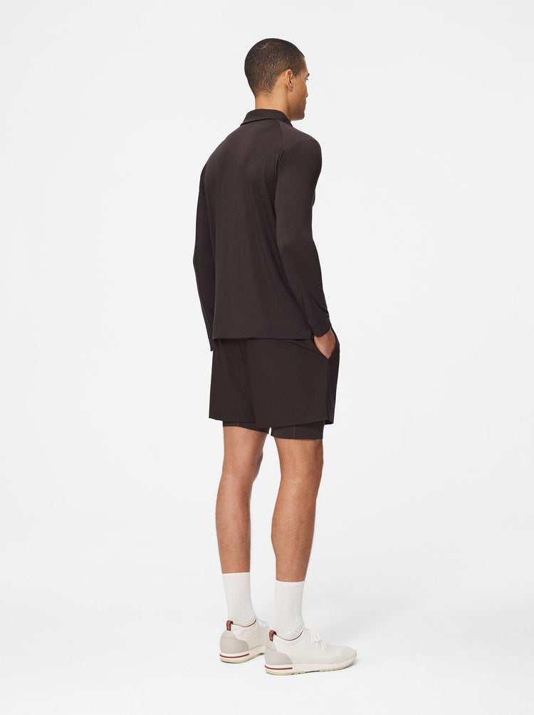 Natural Long Sleeve Tennis Polo