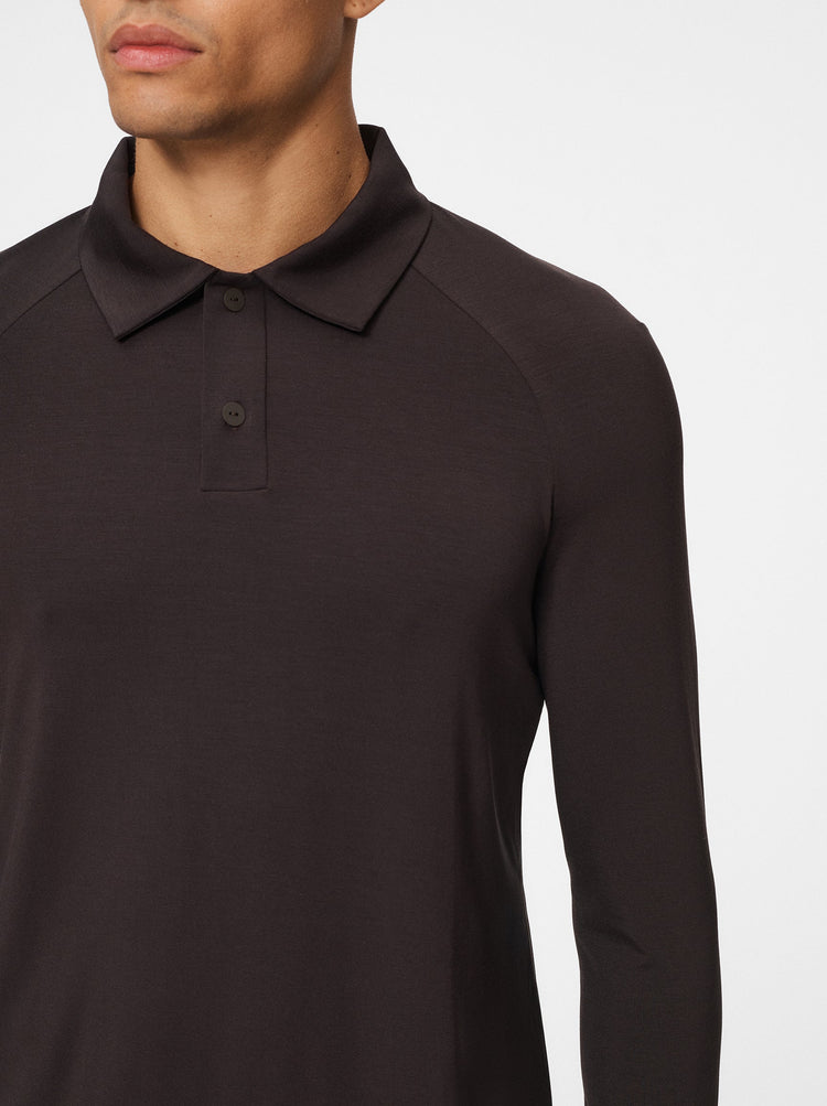 Natural Long Sleeve Tennis Polo