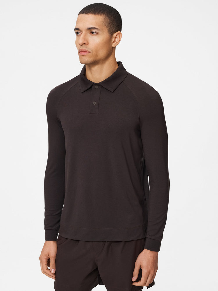 Natural Long Sleeve Tennis Polo