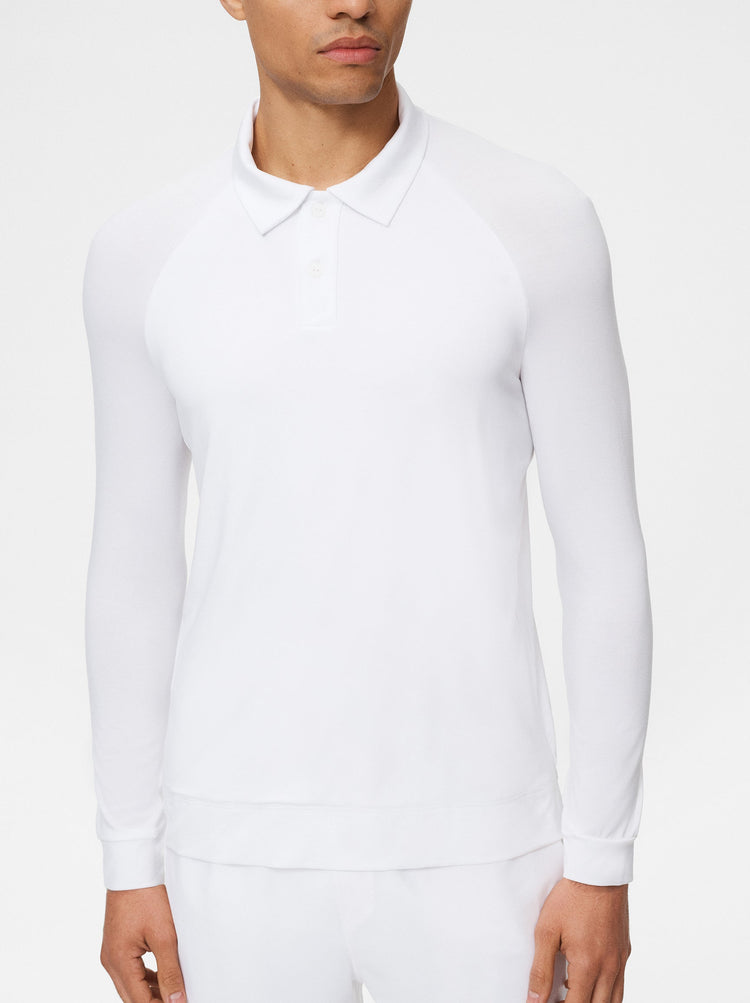 Natural Long Sleeve Tennis Polo
