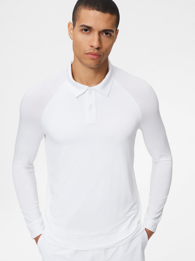 Natural Long Sleeve Tennis Polo