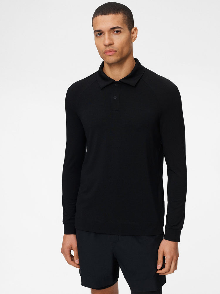 Natural Long Sleeve Tennis Polo