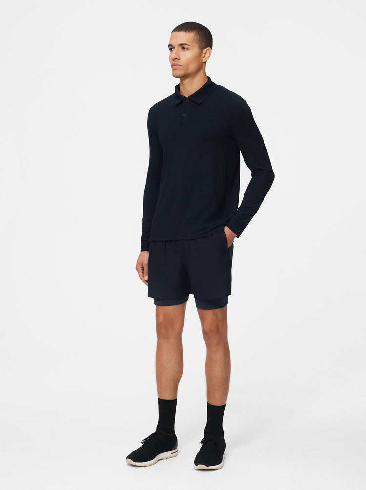 Natural Long Sleeve Tennis Polo