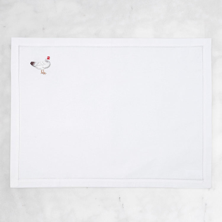 Chicken Embroidered Placemat