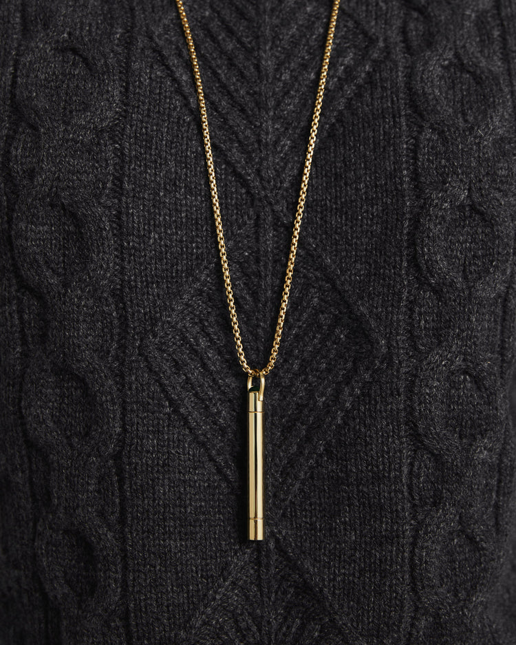 Stash Pendant 18k Yellow Gold with Cabochon Emerald