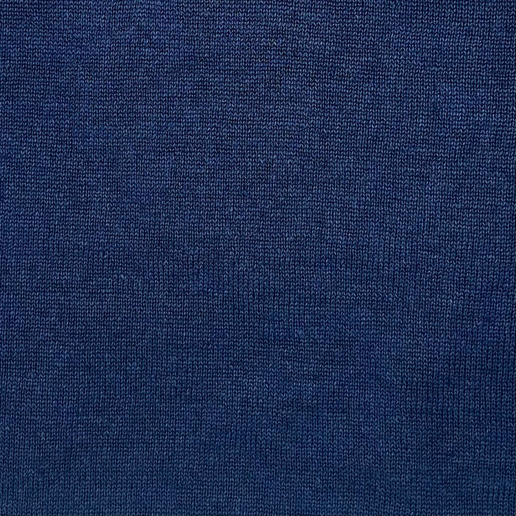 Short Sleeve Knitted Linen Henley Shirt in Navy