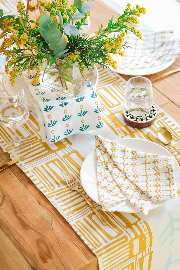 Dinner Napkins (Set of Four) in Otomi, Mustard