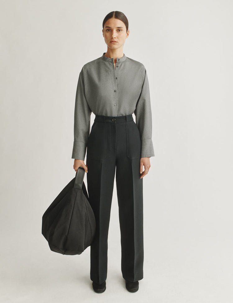 The Oversized Shirt in Lightweight Mélange Wool
