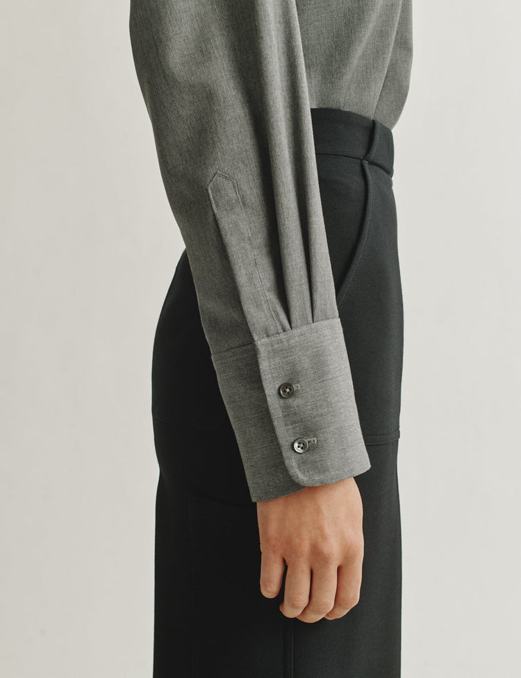The Oversized Shirt in Lightweight Mélange Wool