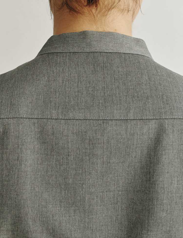 The Oversized Shirt in Lightweight Mélange Wool