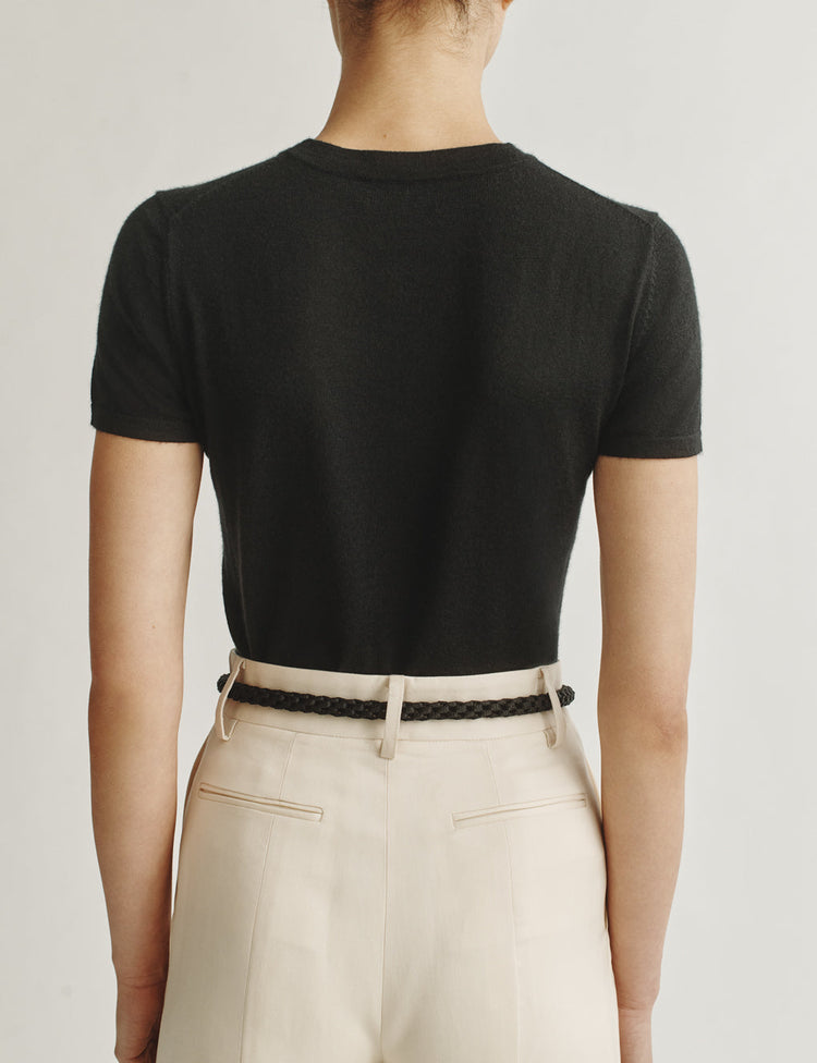 The T-Shirt in Cashmere and Silk in Black