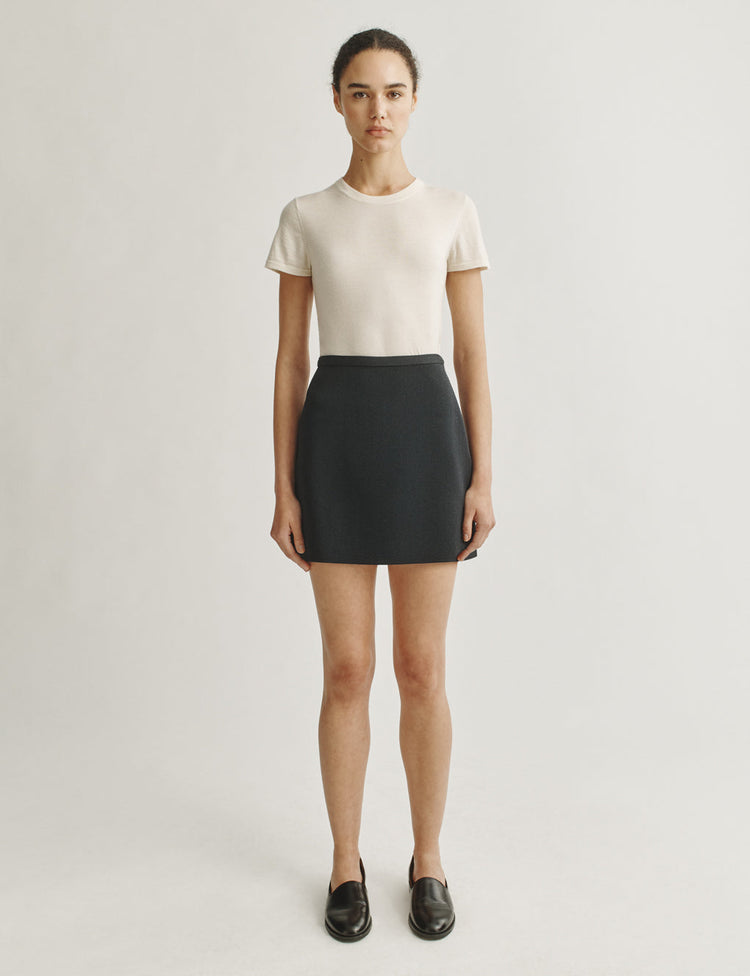 The T-Shirt in Cashmere and Silk in Ivory