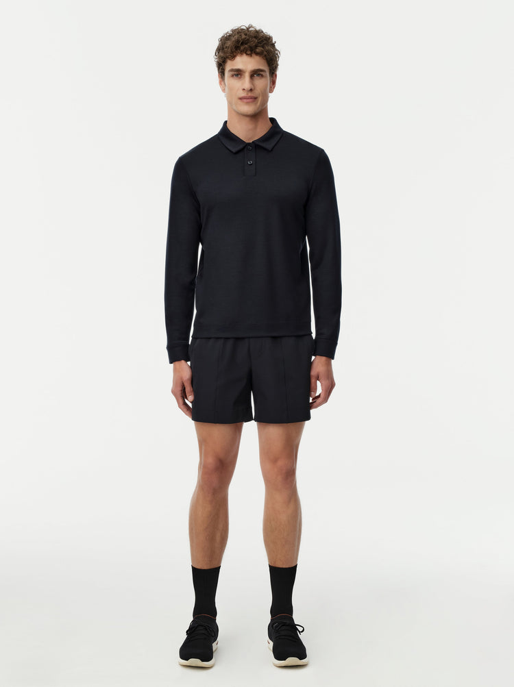 Wool Long-Sleeve Polo