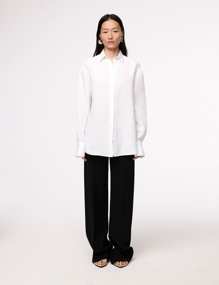 Linen Oversized Men’s Shirt in White
