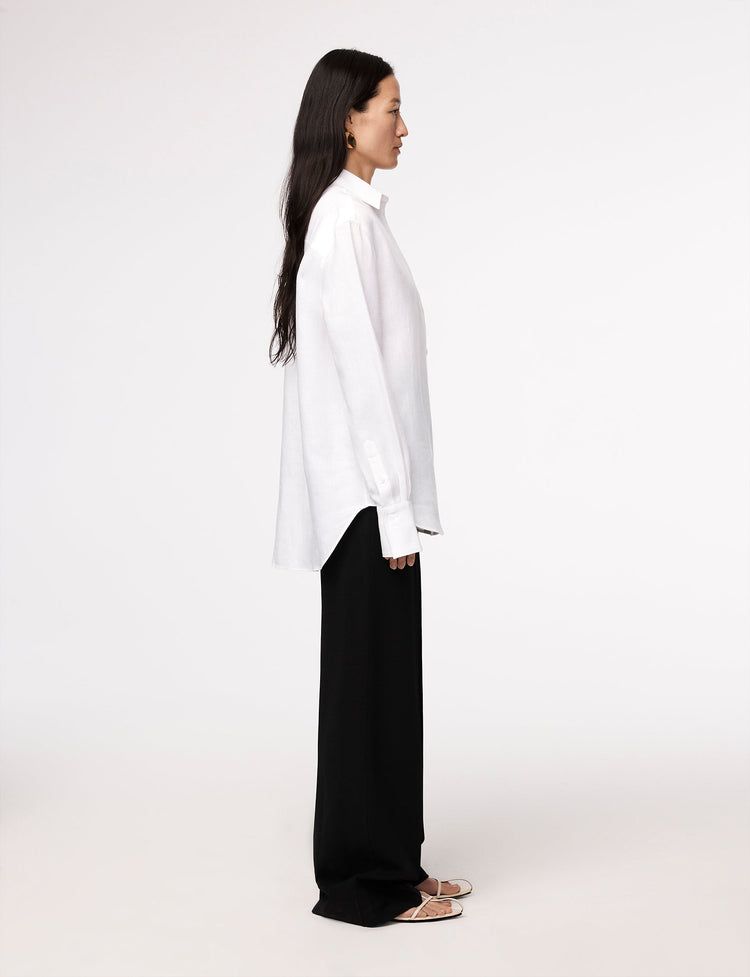 Linen Oversized Men’s Shirt in White