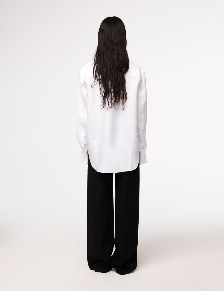 Linen Oversized Men’s Shirt in White