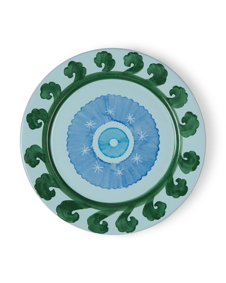 Circle Charger Plate in Blue & Teal