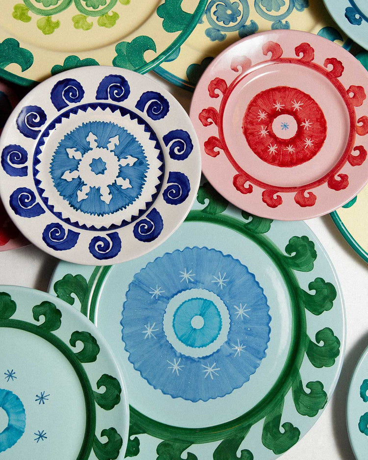 Circle Charger Plate in Blue & Teal