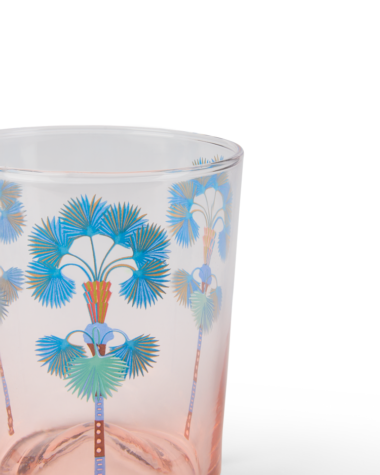 Palm Tumbler Glass in Pink