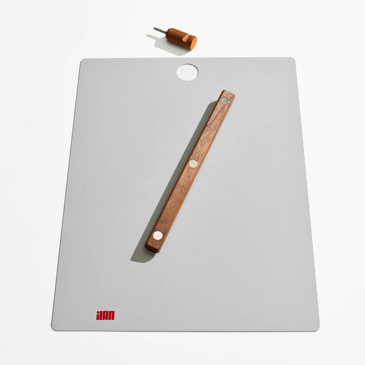 Magnetic Wall Clipboard in Grey/Orange
