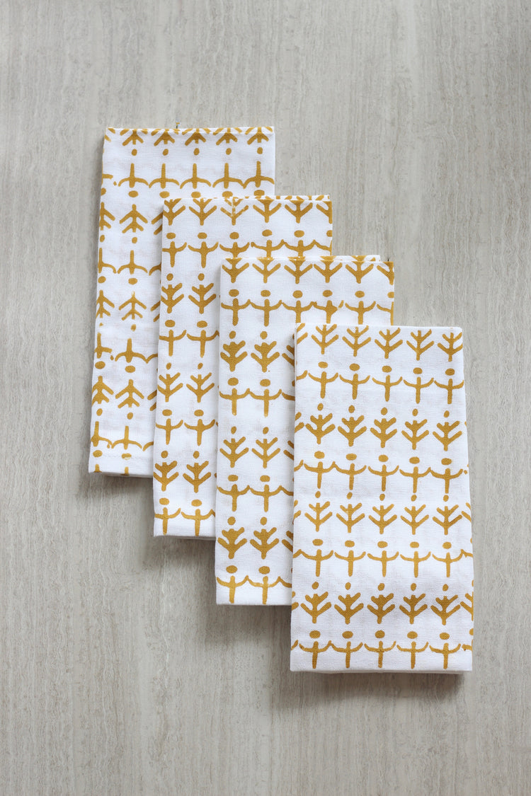 Dinner Napkins (Set of Four) in Otomi, Mustard