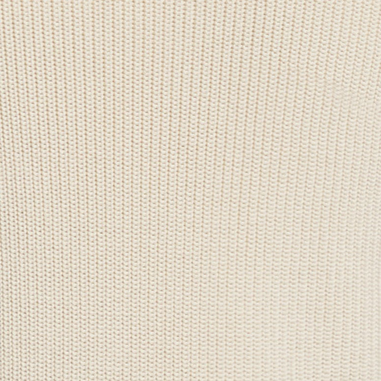 Ribbed Cotton Raglan Sweater in Light Cream