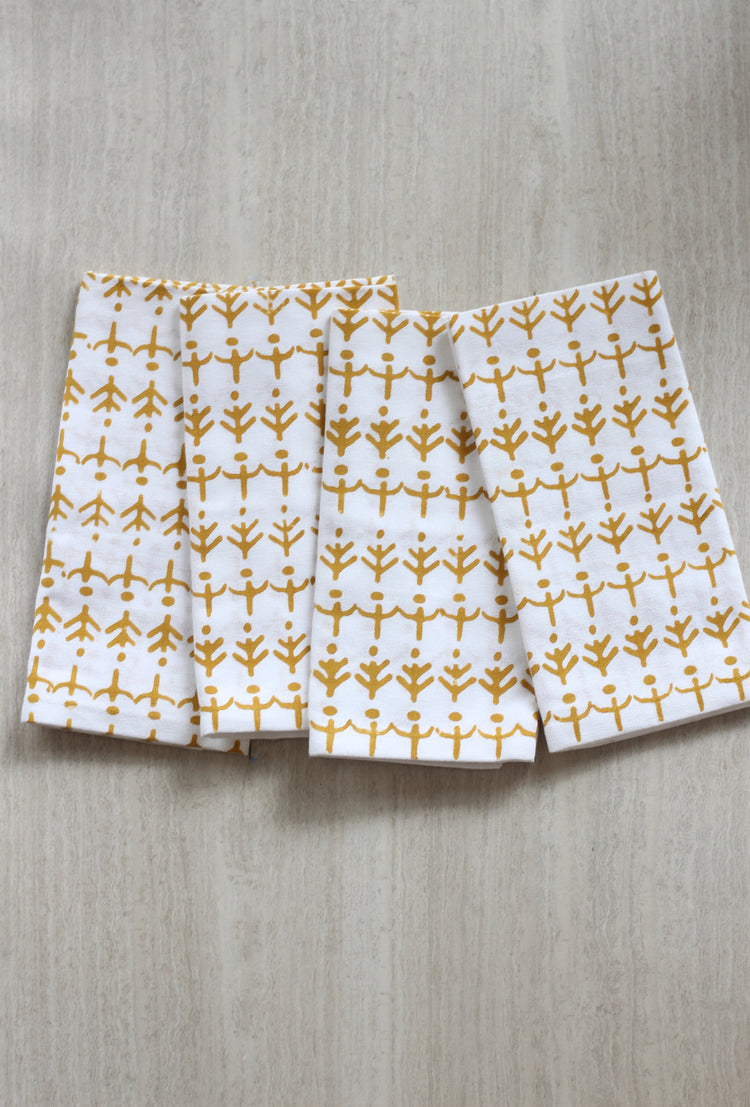 Dinner Napkins (Set of Four) in Otomi, Mustard