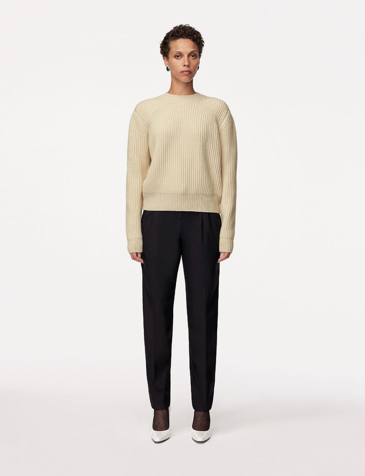 Cashmere Ribbed Sweater | Ivory