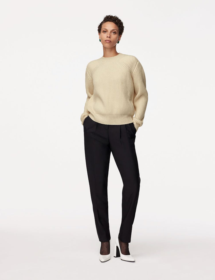 Cashmere Ribbed Sweater | Ivory
