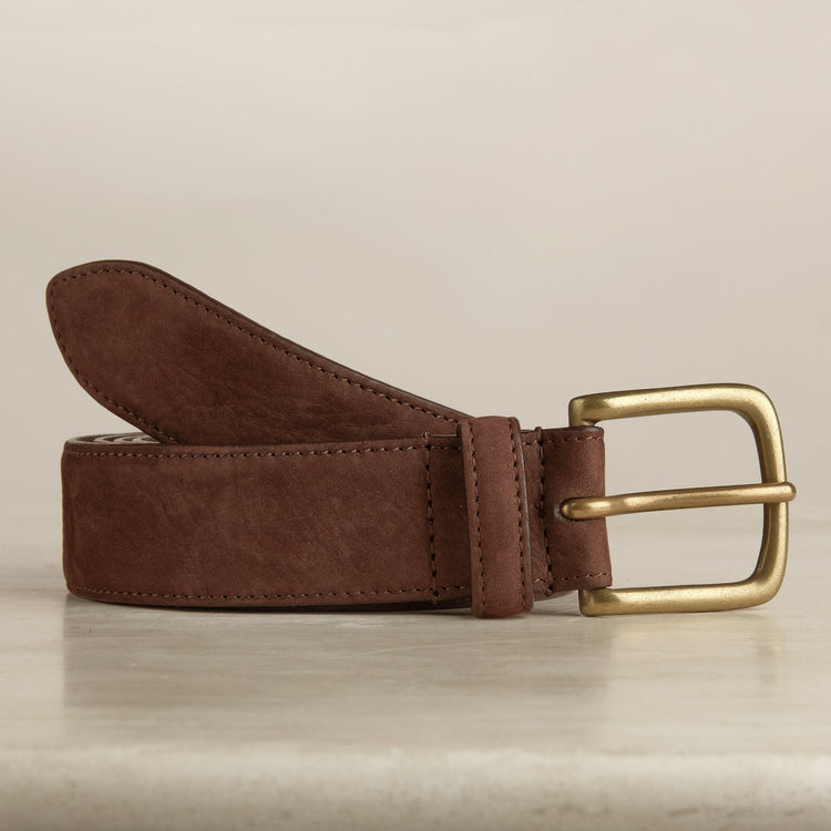 Suede Belt in Dark Brown