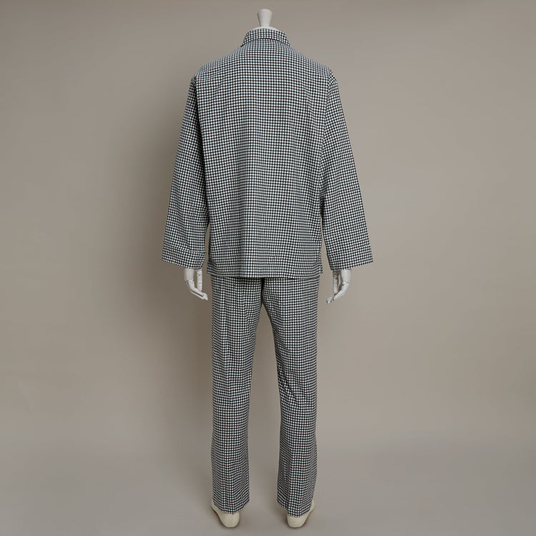 Soft Brushed Cotton Pyjama in Grey Check Print