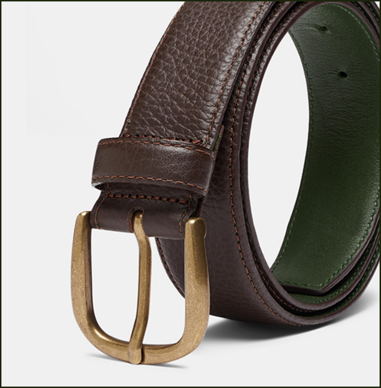 ‘Le Belt’ in Dark Brown Pebble Grain Leather