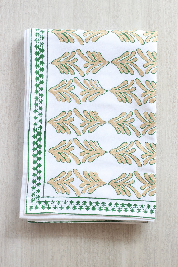 Table Throw in Palmetto, Evergreen & Gold