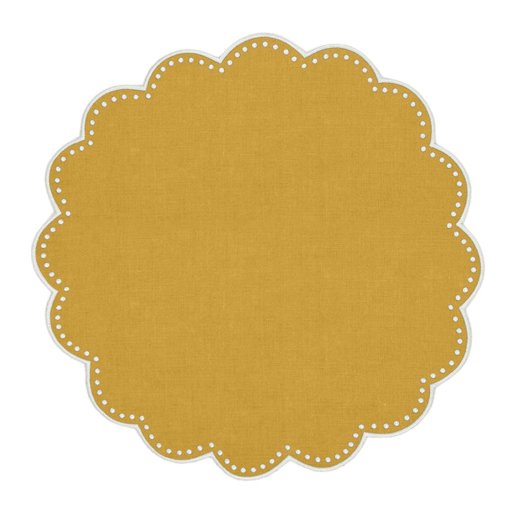 Seferî Pearl Round Placemat in Yellow
