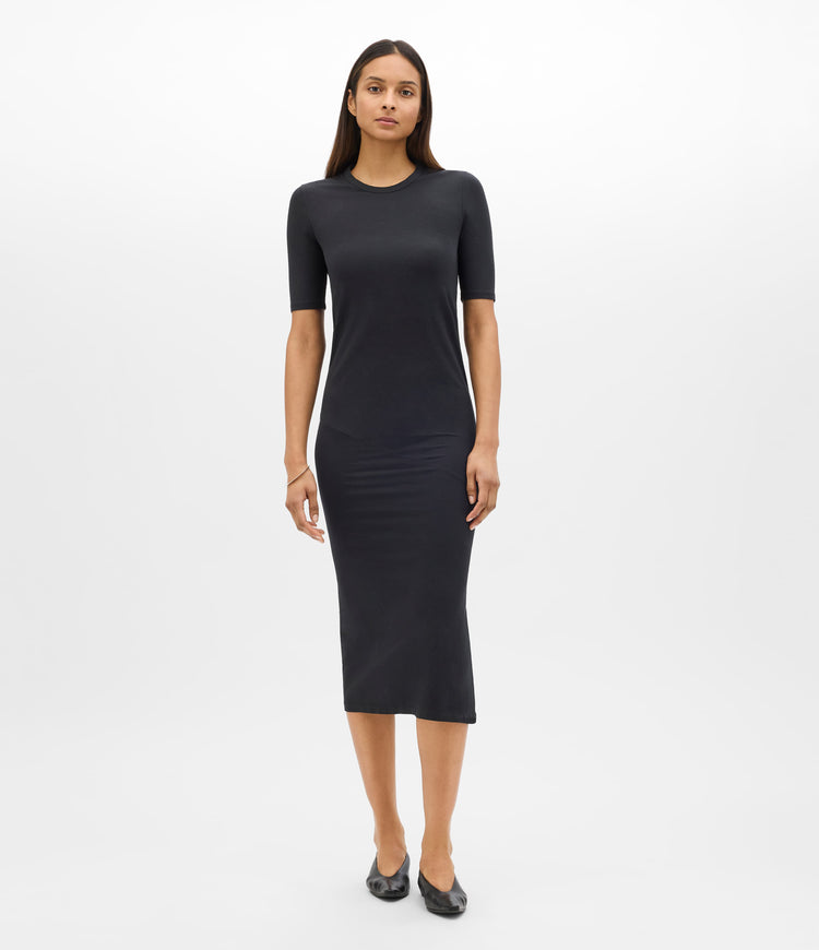 Elbow Sleeve Dress in Black