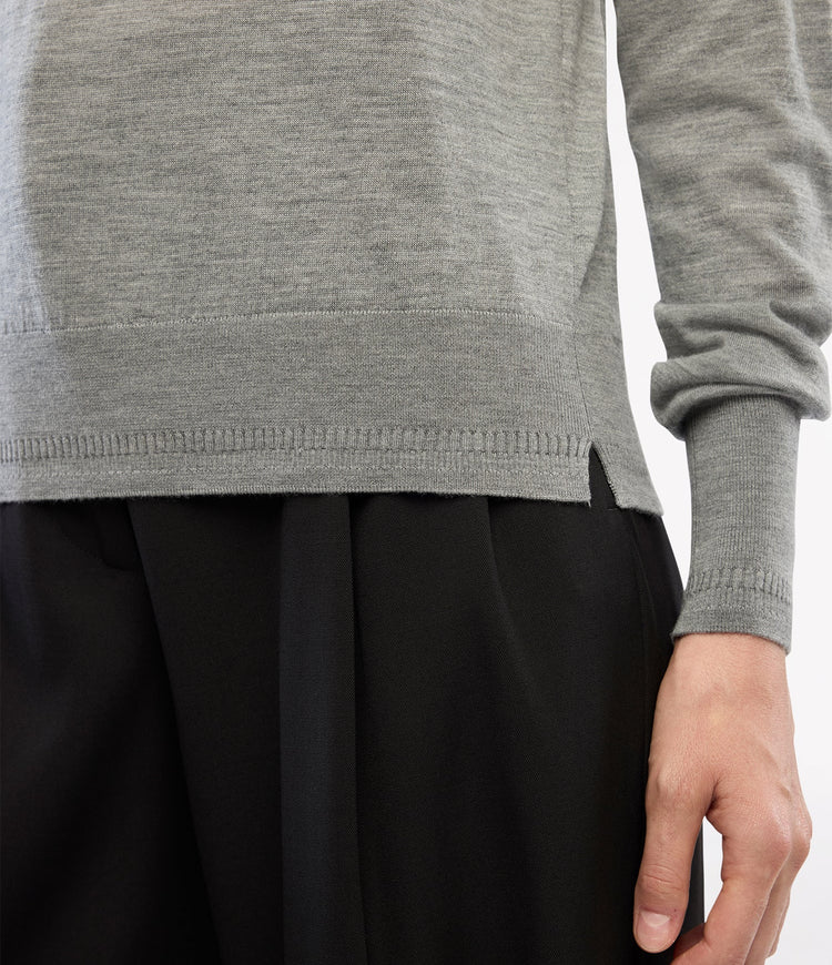 Featherweight Wool Crew in Grey