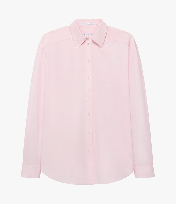 Pleat Back Poplin Shirt in Blush