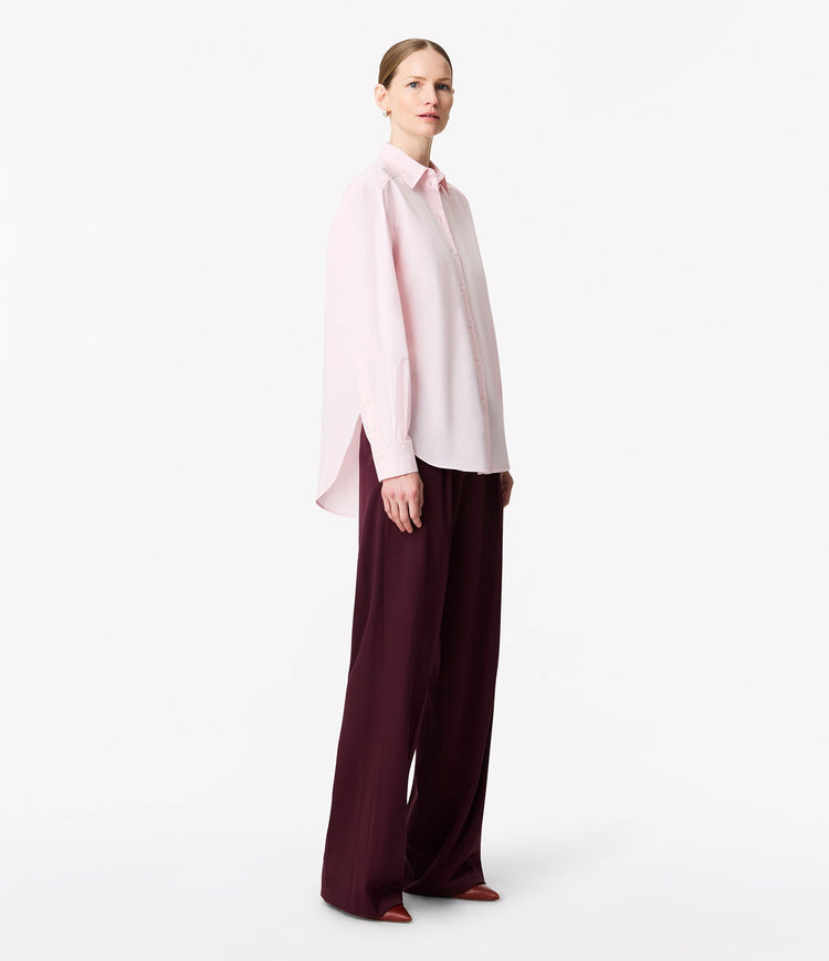 Pleat Back Poplin Shirt in Blush
