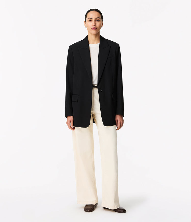 Wool Tailored Jacket in Black