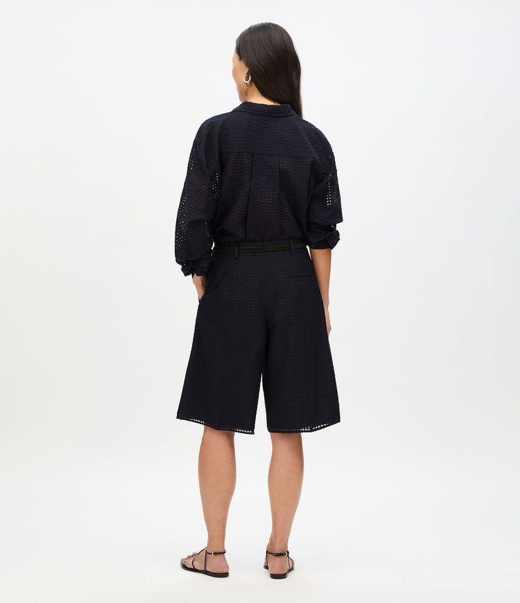 Gingham Bermuda Short in Black