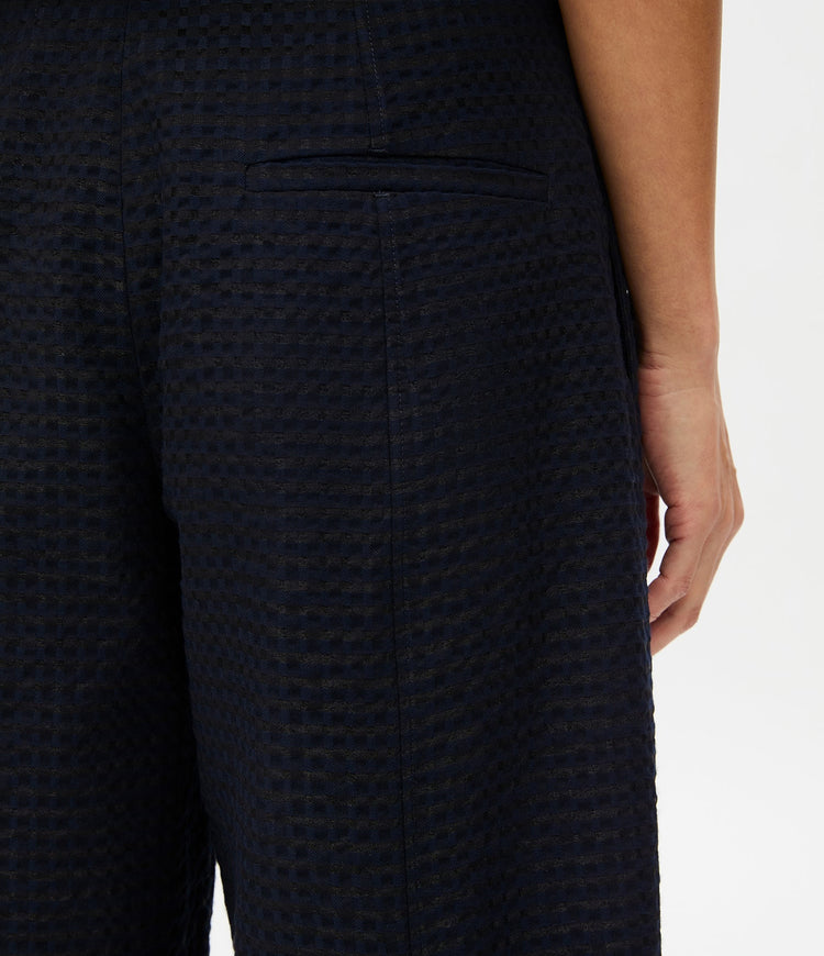 Gingham Bermuda Short in Black