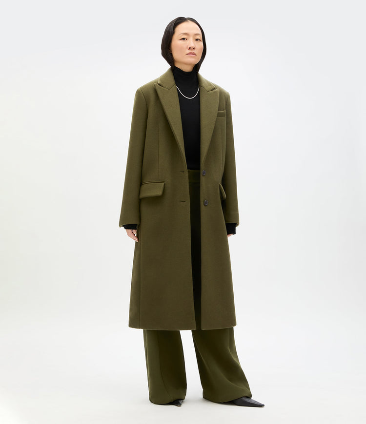 Tailored Overcoat in Moss