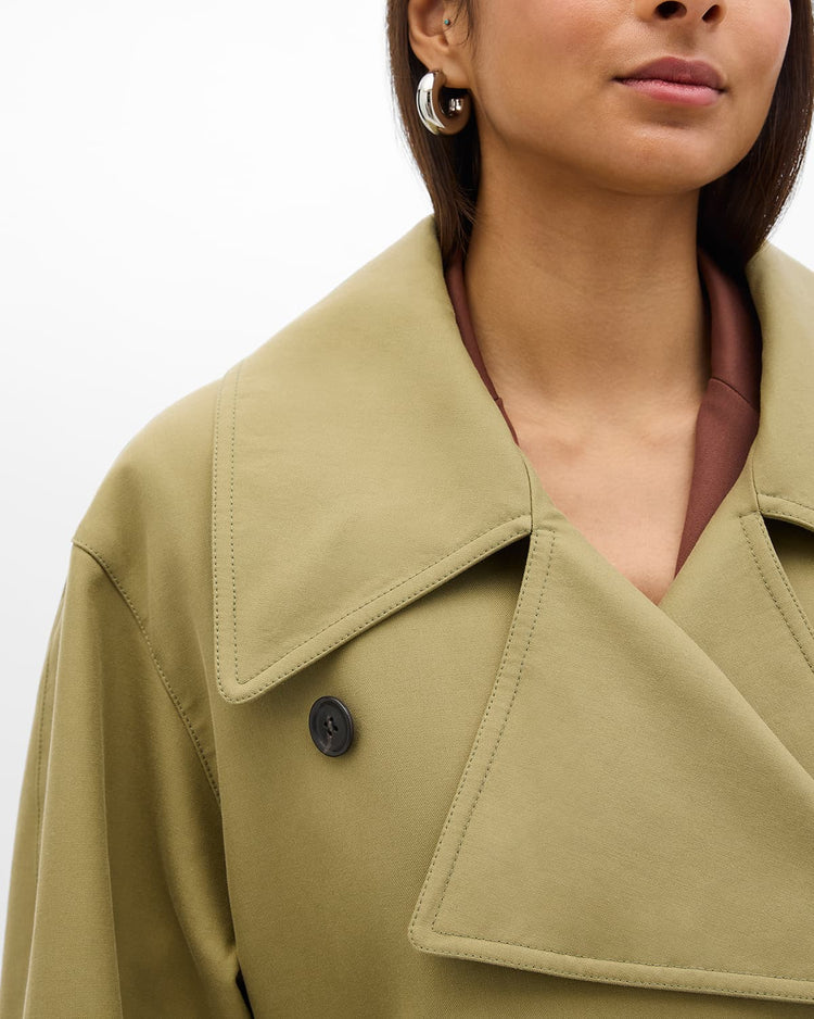 Double Face Trench in Olive