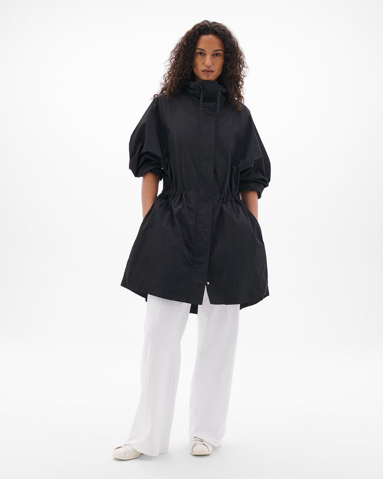 Recycled Nylon Anorak in Black