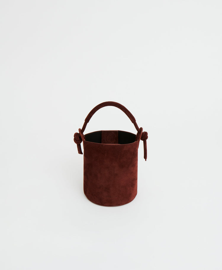 Mini Mini Fortuna Bucket in Chocolate Suede