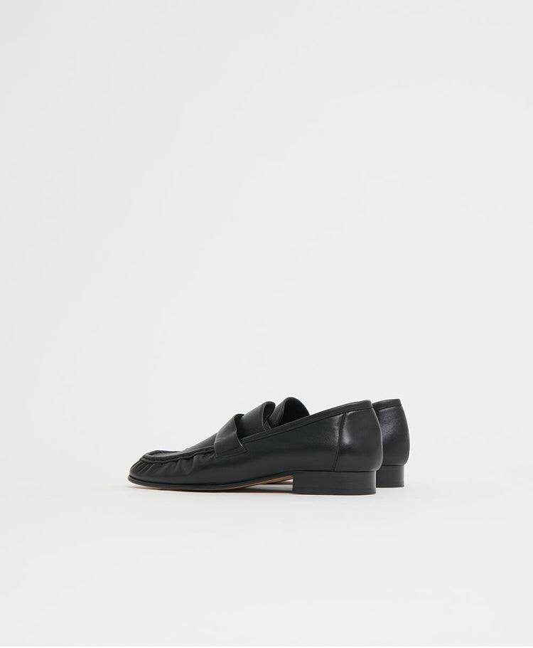 Ruched Loafer in Black