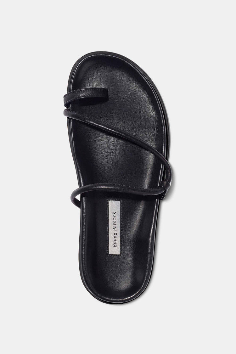 Bari Sandal in Black Nappa with Black Sole